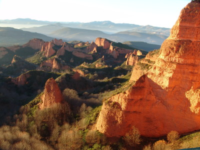 Het gebied "Las Médulas" in Spanje